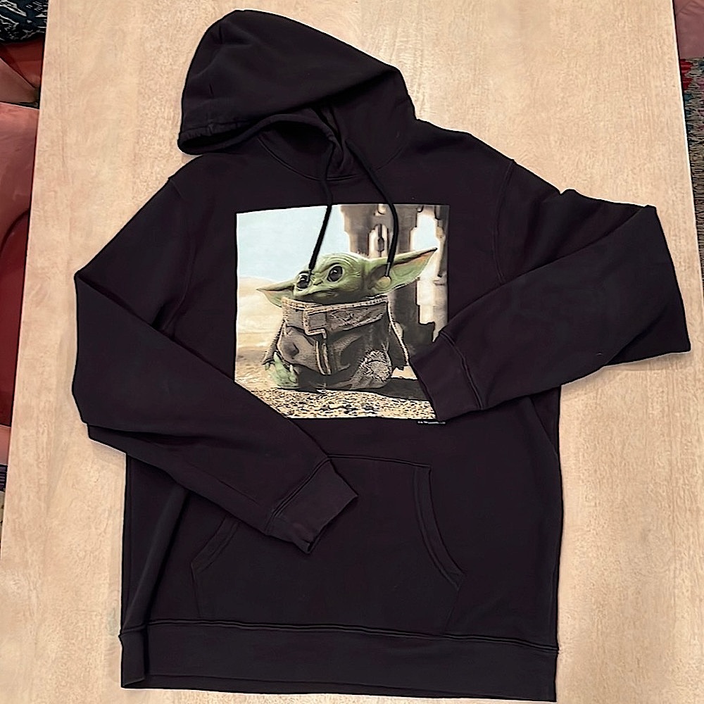 Baby Yoda unisex hoodie. Size: XL. Black. Old Navy